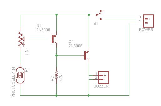 oven light buzzer schematic