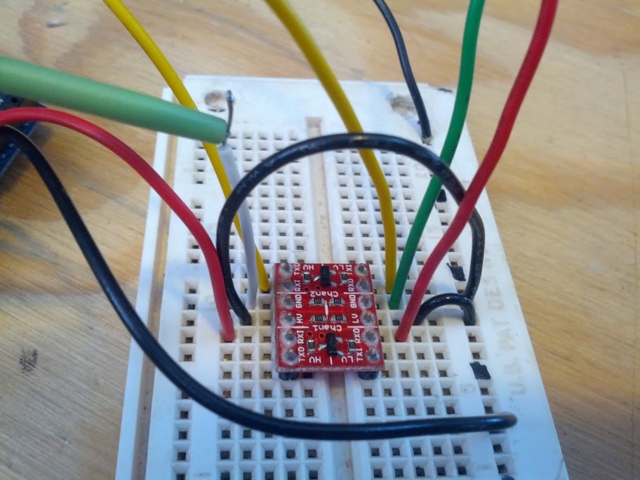 Breadboard wiring with Logic Level Converter